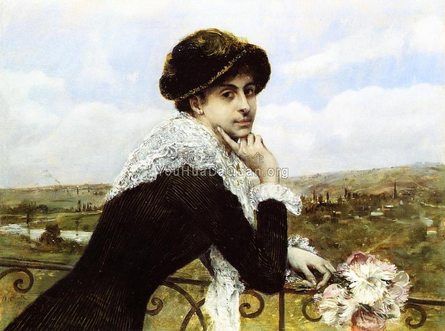 Woman on a Balcony - 诺伯特·贡纽特